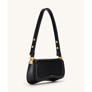 JW Pei Joy Shoulder Bag Black Vegan Leather Gold Accents